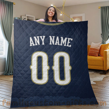 Custom Premium Quilt Blanket New Orleans Jersey Basketball Personalized Quilt Gifts for Her & Him